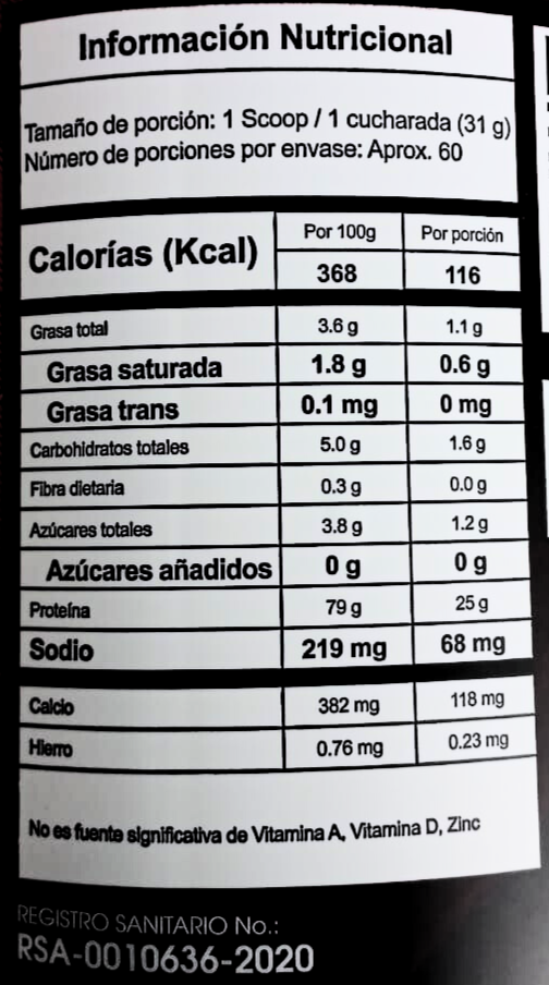 Proteína con 25g de suero puro para mejor absorción