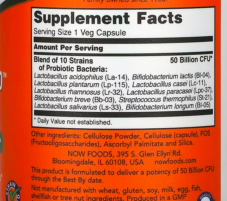 PROBIOTICOS NOW 50 BILLION (50 CAPS)