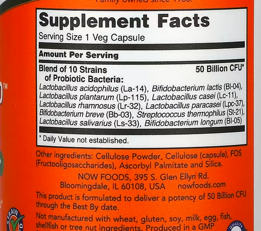 PROBIOTICOS NOW 50 BILLION (50 CAPS)