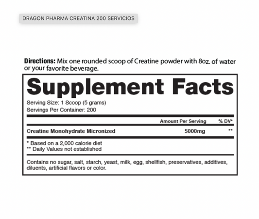 CREATINA MONOHIDRATO DRAGON PHARMA (1 KG)