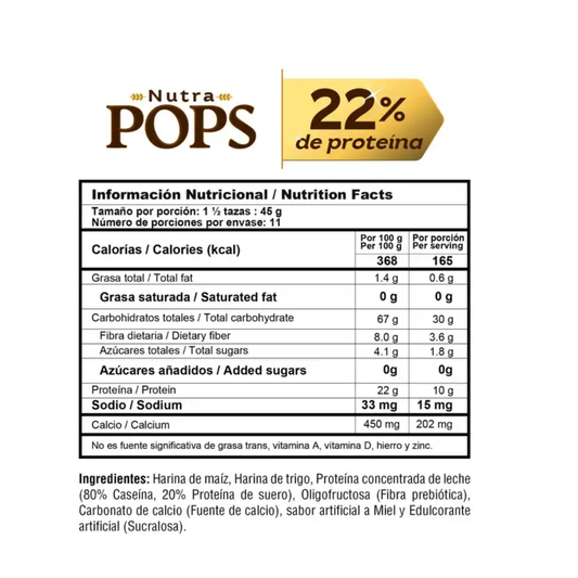 NUTRA POPS CEREAL PROTEICO (495G)
