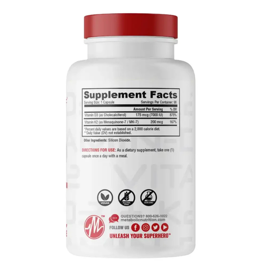 VITAMINA D3 + K2 METABOLIC (90 CAP)