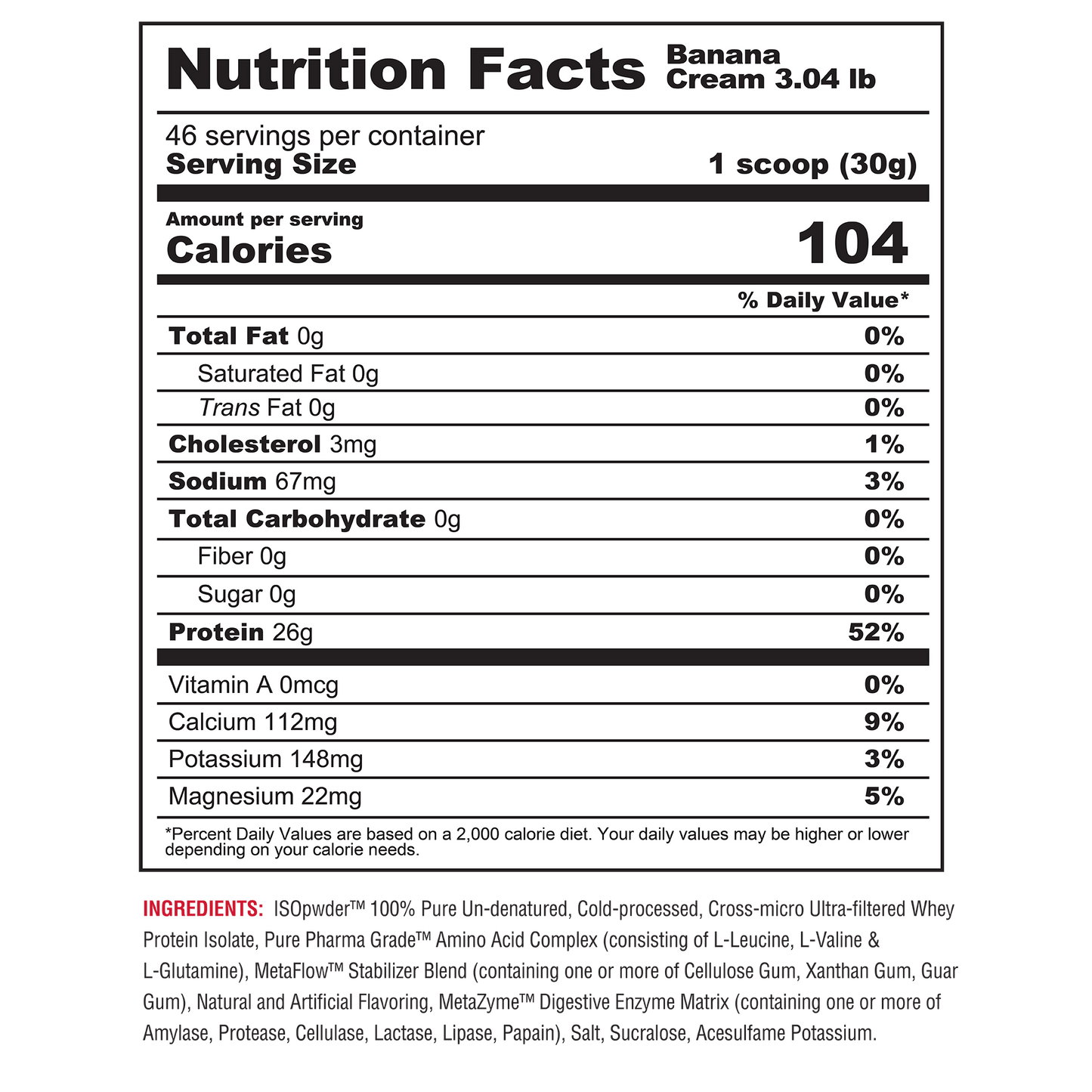 METABOLIC ISO PWDR (3 LBS)