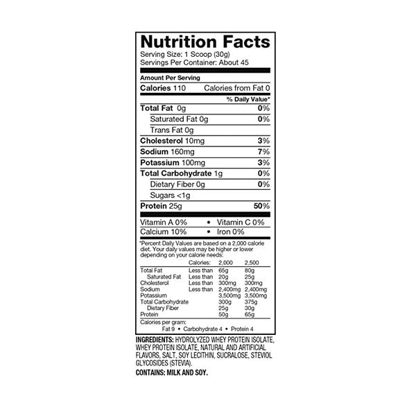 Proteína aislada con 6.6g de BCAA por porción