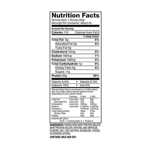 Proteína aislada con 6.6g de BCAA por porción