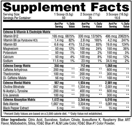ESP EXTREME PRE-WORKOUT (16-25-50 SRV)