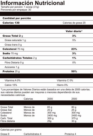 Suplemento de proteína con 25g de suero puro