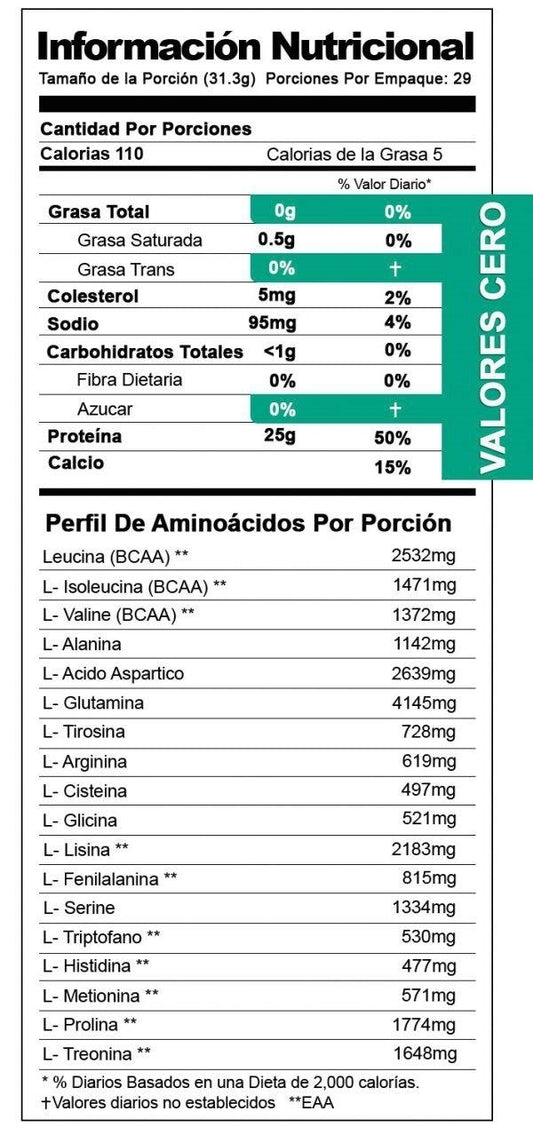 Proteína con 860 calorías y 50g de suero de leche