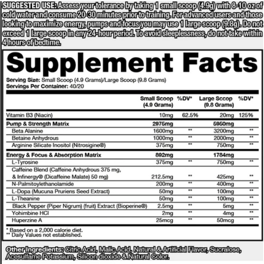 VENOM PREWORKOUT (20-40 SRV)