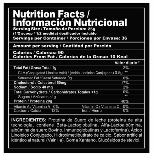 Proteína aislada para recuperación y definición muscular