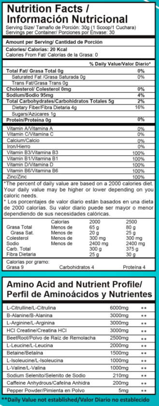 INTENZE PREWORKOUT (30 SRV)