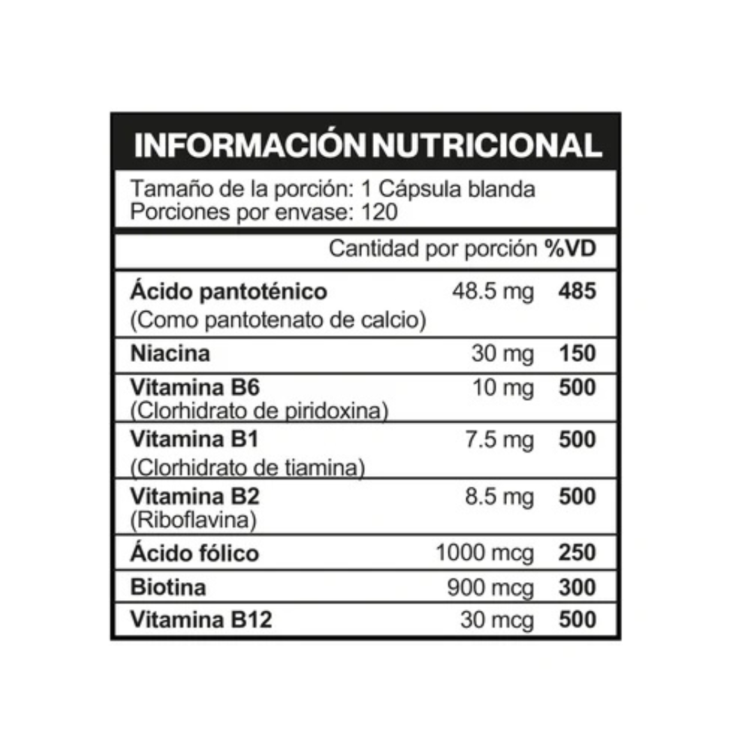 VITAMINAS DEL COMPLEJO B (120 CAP)