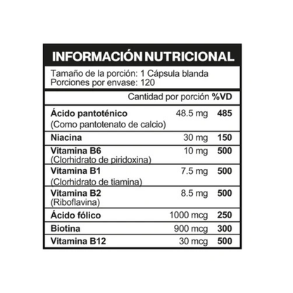 VITAMINAS DEL COMPLEJO B (120 CAP)