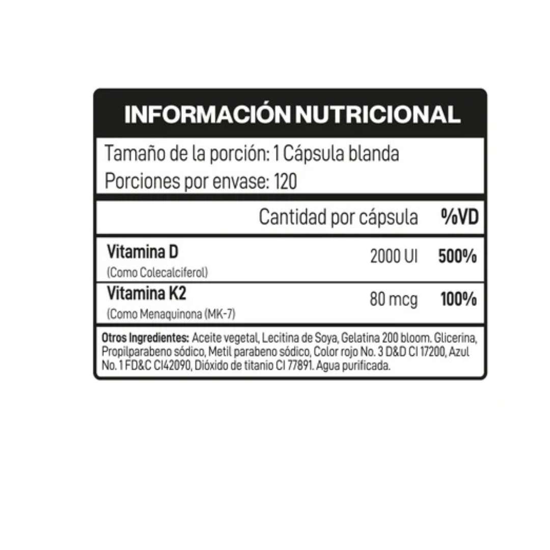 VITAMINA D Y K2 (120 CAP)