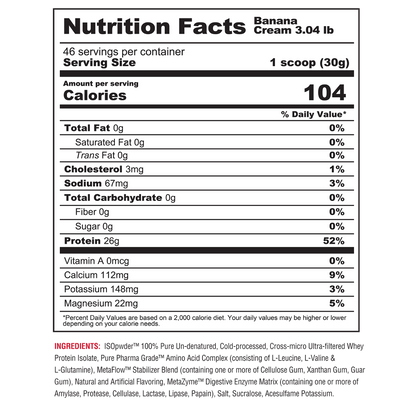 METABOLIC ISO PWDR (3 LBS)