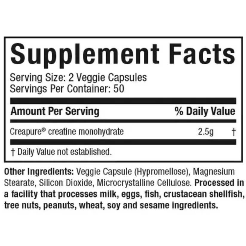 PLATINUM 100% CREATINE CAPSULAS (100 CAP)