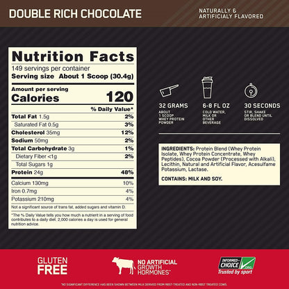 Proteína 100% Whey Gold Standard con BCAA y glutamina