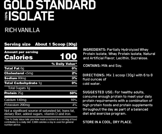 GOLD STANDARD 100% ISOLATE (5 LBS)